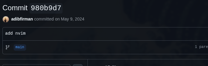 first commit of neovim the image